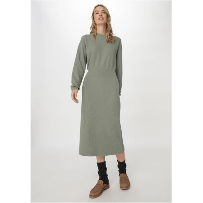 hessnatur Damen Strickkleid aus Bio-Baumwolle - grün - Größe 46