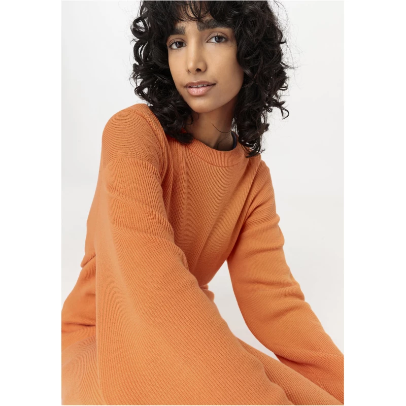 hessnatur Damen Strickkleid aus Bio-Baumwolle - orange - Größe 46