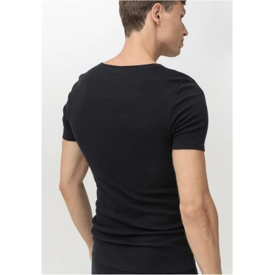 hessnatur Herren T-Shirt aus Bio-Baumwolle, 2er-Pack - schwarz - Größe 4