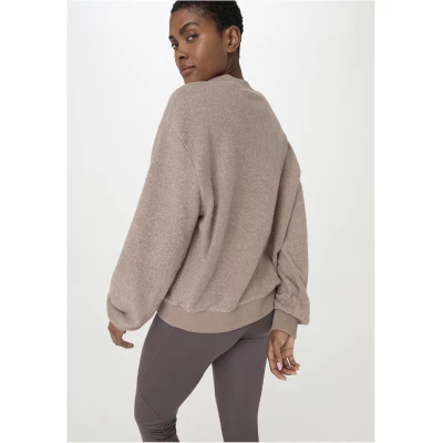 hessnatur Loungewear Fleece Sweatshirt ACTIVE LIGHT aus Bio-Baumwolle - beige - Größe 38