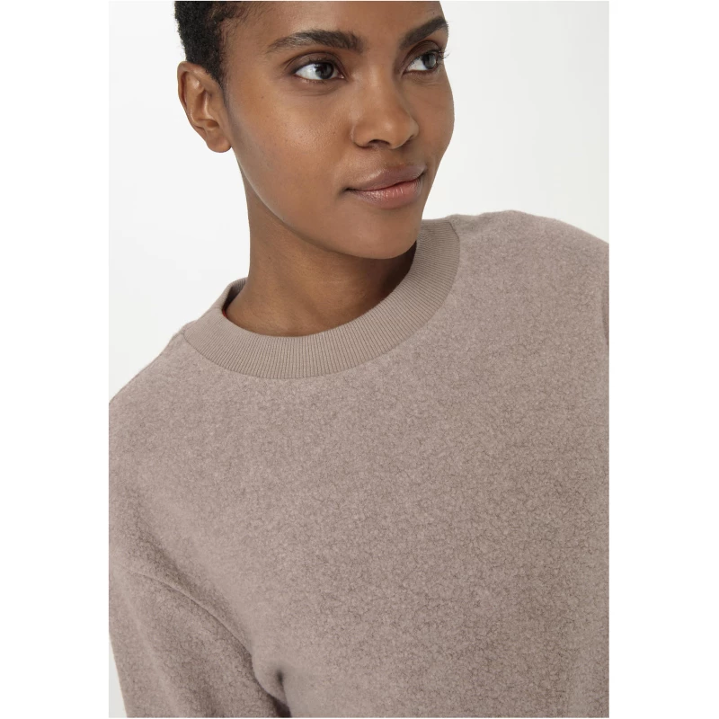 hessnatur Loungewear Fleece Sweatshirt ACTIVE LIGHT aus Bio-Baumwolle - beige - Größe 38