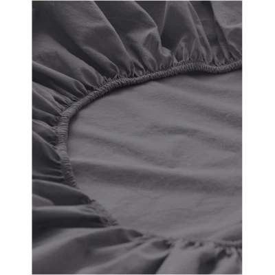 hessnatur Perkal-Spannbettlaken aus Bio-Baumwolle - grau - Größe 90-100x200 cm
