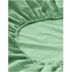 hessnatur Perkal-Spannbettlaken aus Bio-Baumwolle - grün - Größe 90-100x200 cm