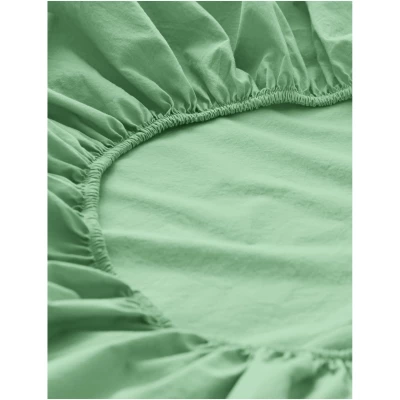 hessnatur Perkal-Spannbettlaken aus Bio-Baumwolle - grün - Größe 90-100x200 cm