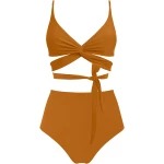 Anekdot Damen vegan Bikini-Set Lin + Core High Ocker
