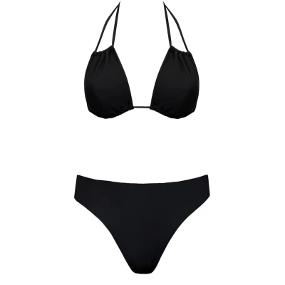 Anekdot Damen vegan Bikini Set Low Versatile + Skyline Slim Schwarz