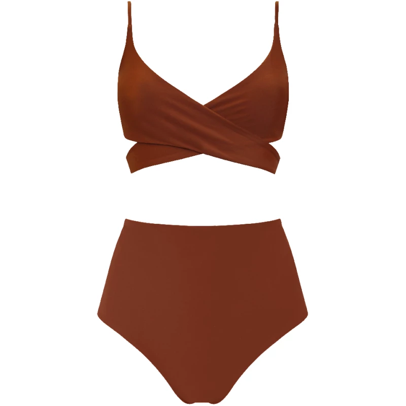 Anekdot Damen vegan Lin + Core High Bikini Rust