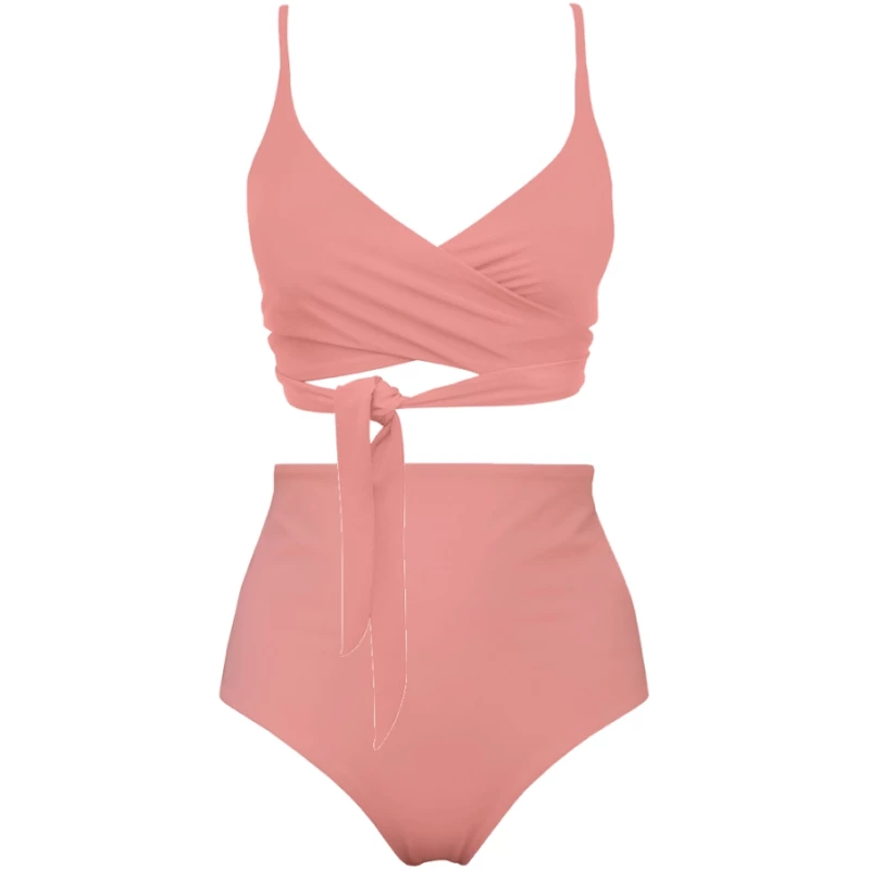 Anekdot Damen vegan Lin + Core Hohes Bikini-Set Blush