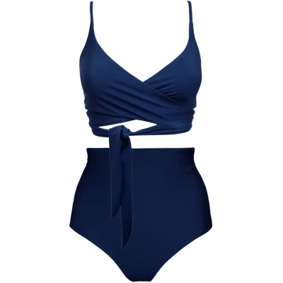 Anekdot Damen vegan Lin + Core Hohes Bikini-Set Navy