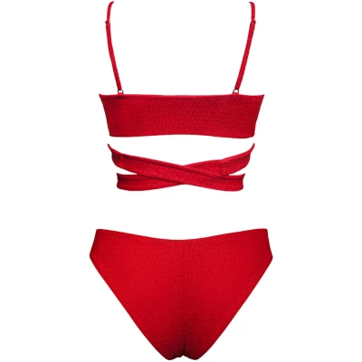 Anekdot Damen vegan Lin + Skyline Slim Bikini Set Geranium Rot