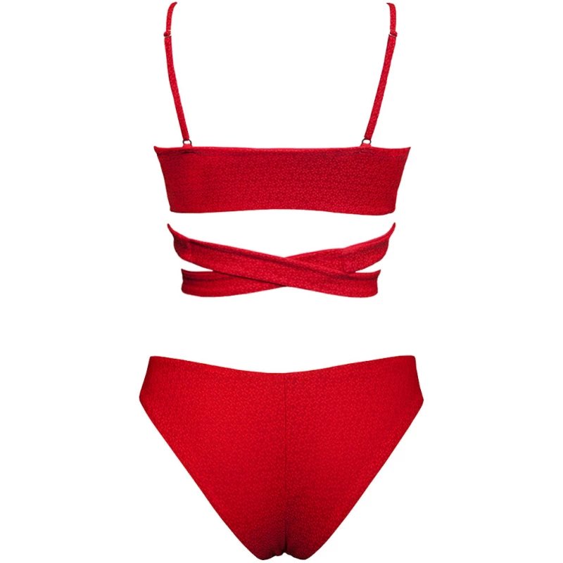Anekdot Damen vegan Lin + Skyline Slim Bikini Set Geranium Rot