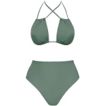 Anekdot Damen vegan Low Versatile + Skyline High Bikini Set Sage