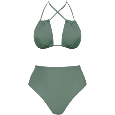 Anekdot Damen vegan Low Versatile + Skyline High Bikini Set Sage