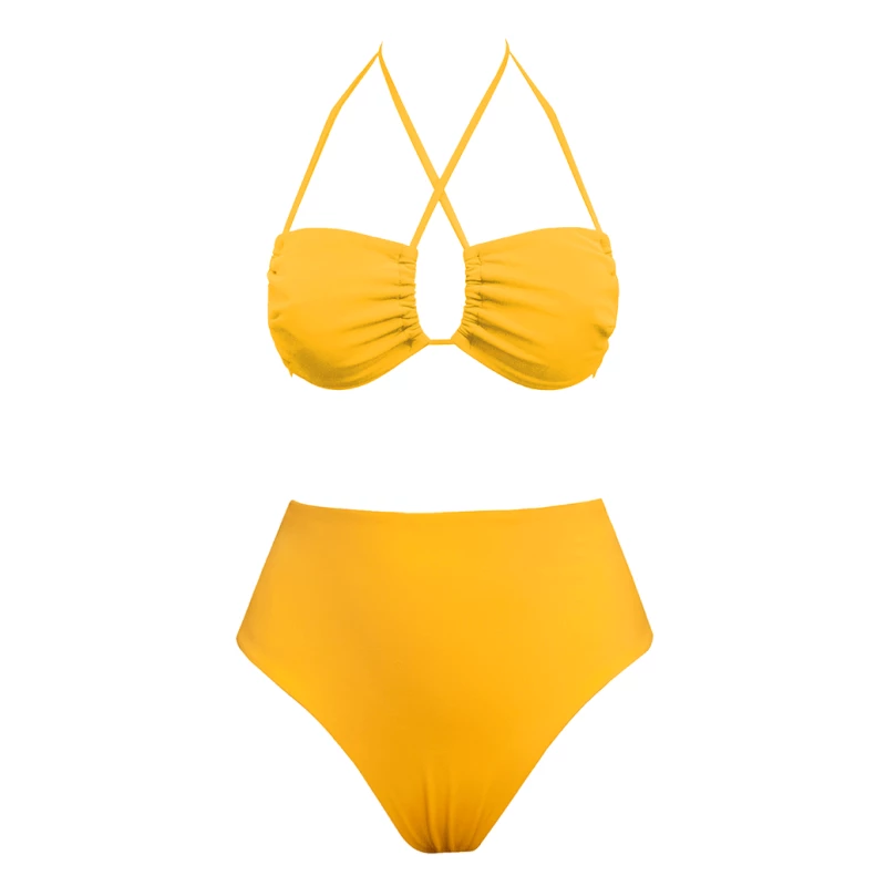 Anekdot Damen vegan Low Versatile + Skyline High Bikini Set Yellow