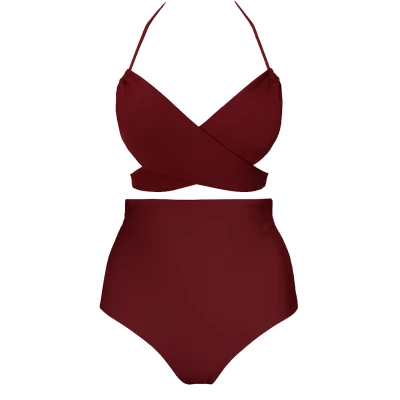 Anekdot Damen vegan Versatile + Core High Bikini Set Merlot Rot