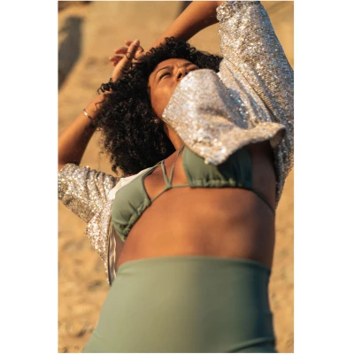 Anekdot Damen vegan Versatile + Core High Bikini Set Sage