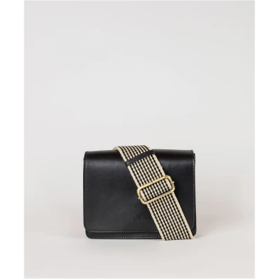 Audrey Mini - Black Classic Leather - Structured Crossbody Bag Two Straps