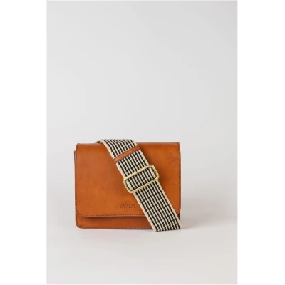 Audrey Mini - Cognac Classic Leather - Structured Crossbody Bag Two Straps
