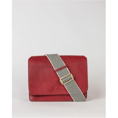 Audrey - Ruby Classic Leather - Structured Crossbody Bag Two Straps