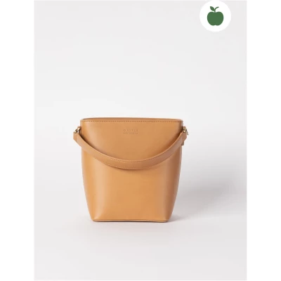 Bobbi Bucket Bag Midi - Cognac Apple Leather - Vegan Leather Bucket Bag
