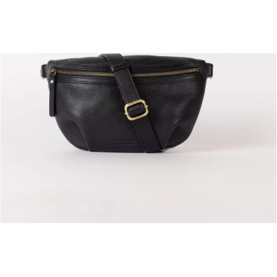 Bum Bag - Black Soft Grain Leather - Crossbody Belt Bag