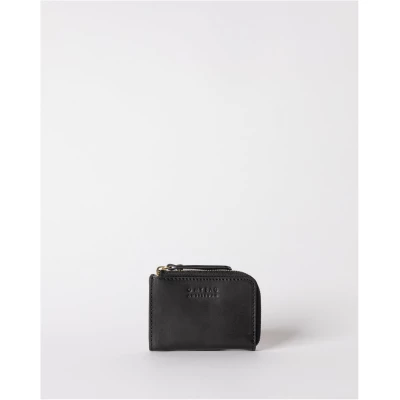 Coco Coin Purse - Black Classic Leather - Mini-wallet Zip Around Closure