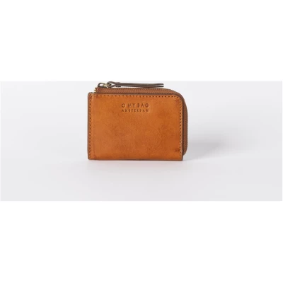 Coco Coin Purse - Cognac Classic Leather - Mini-wallet Zip Around Closure