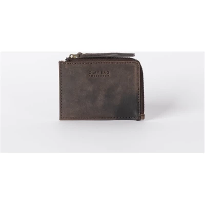 Coin Purse - Dark Brown Hunter Leather - Mini-wallet Zip Around Closure