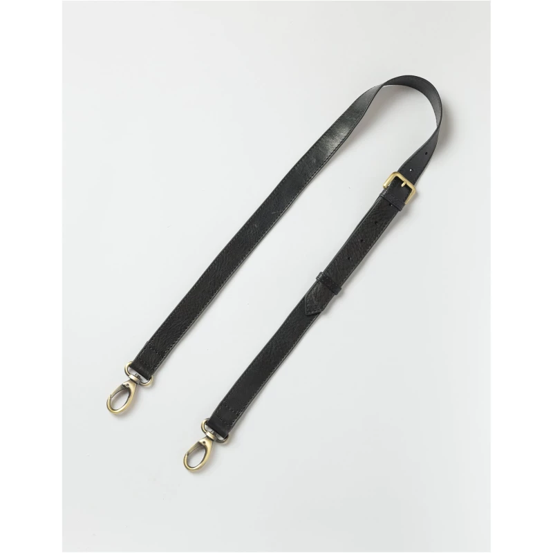 Crossbody Strap 25 Cm - Black Stromboli Leather - Add-on Detachable And Adjustable Crossbody Strap