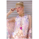 Crystal and Sage Achat Halskette pink vergoldet Edelsteinkette mit Achatscheibe