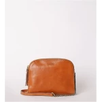 Emily - Cognac Stromboli Leather - Crossbody Mini Bag Three Main Compartments