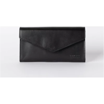 Envelope Pixie - Black Classic Leather - Envelope Wallet Magnetic Closure