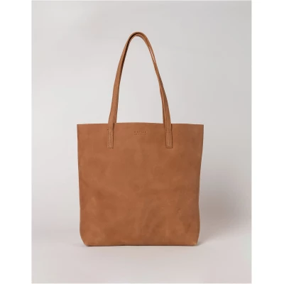 Georgia - Camel Hunter Leather - Large Shopper Bag With Zipper Inside-bag