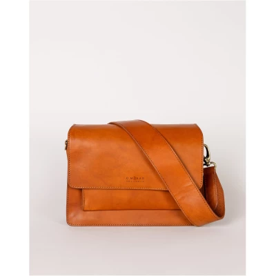Harper - Cognac Classic Leather - Accordion Style Midi Handbag