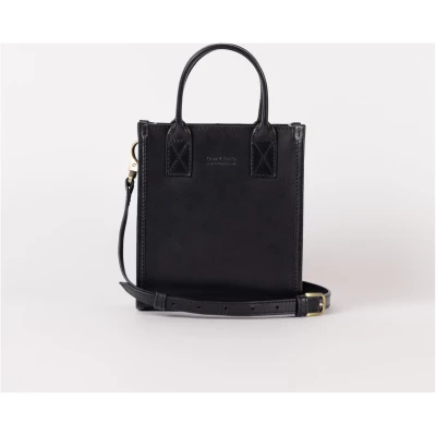 Jackie Mini - Black Classic Leather - Structured Mini Leather Bag One Strap