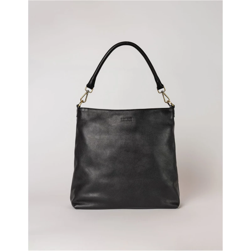 Janet - Black Soft Grain Leather - Leather Shopper Bag