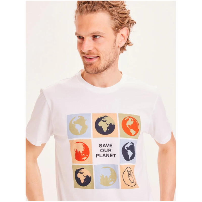 KnowledgeCotton Apparel Herren T-Shirt Alder Globe reine Bio-Baumwolle