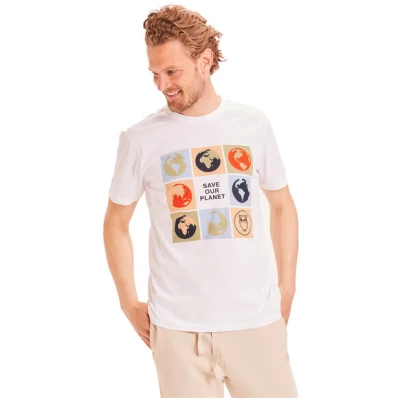 KnowledgeCotton Apparel Herren T-Shirt Alder Globe reine Bio-Baumwolle
