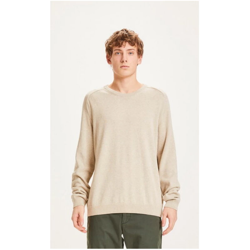 KnowledgeCotton Apparel Long Stable Knit Pullover FIELD