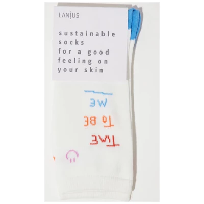 LANIUS Socken mit Intarsie aus Bio-Baumwolle