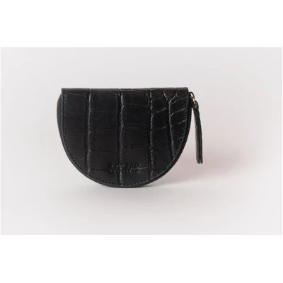 Laura Coin Purse - Black Classic Croco - Mini-wallet Zip Around Closure