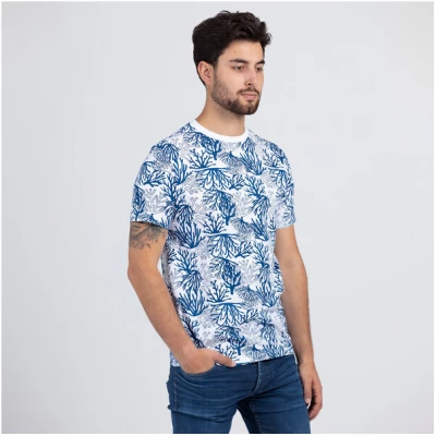 Lexi&Bö Koralle - T-Shirt für Herren mit Korallen-Allover-Print