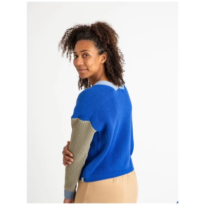 Matona Farbenfrohe Strickjacke für Frauen aus Bio-Baumwolle / Color Block Cardigan