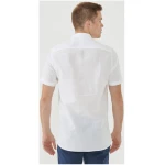 ORGANICATION Kurzarm-Hemd aus Leinengemisch mit Brusttasche