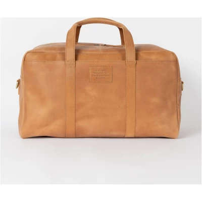 Otis Weekender - Camel Hunter Leather - Weekend Travel Bag Detachable Shoulder Strap