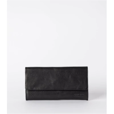 Paus Pouch - Black Stromboli Leather - Fold Over Wallet Magnetic Closure