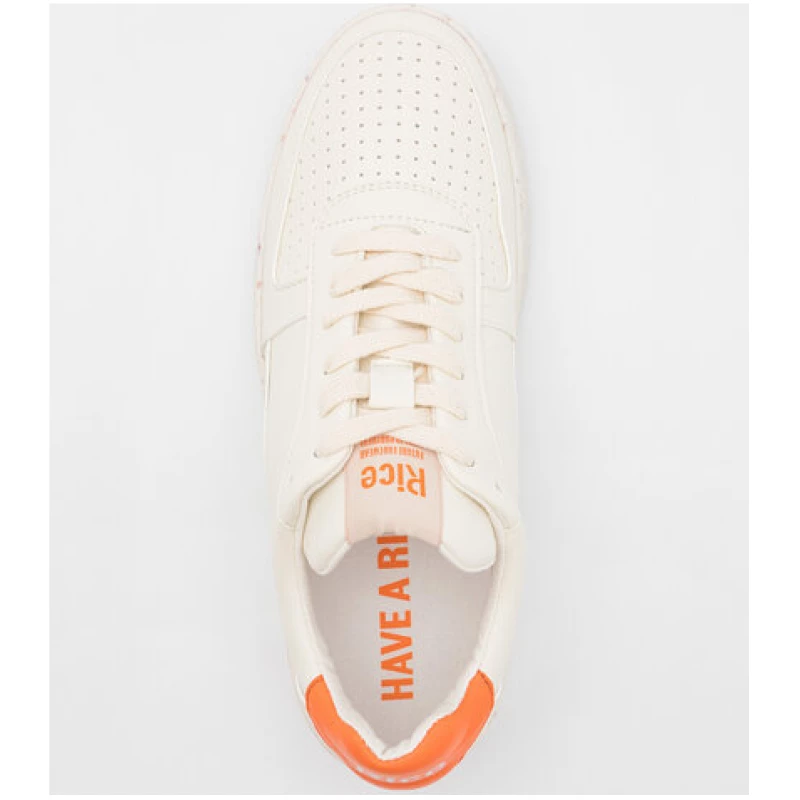 RICE Sneaker Vegan - OPEN21 Ecru / Orange