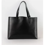 Sam Shopper - Black Classic Leather - Leather Tote Removable Inside Purse