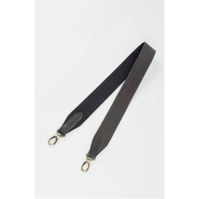 Short Crossbody Strap - Black Classic Leather - Add-on Detachable Crossbody Strap
