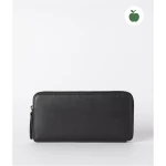 Sonny Square Wallet - Black Apple Leather - Vegan Leather Zip Around Wallet